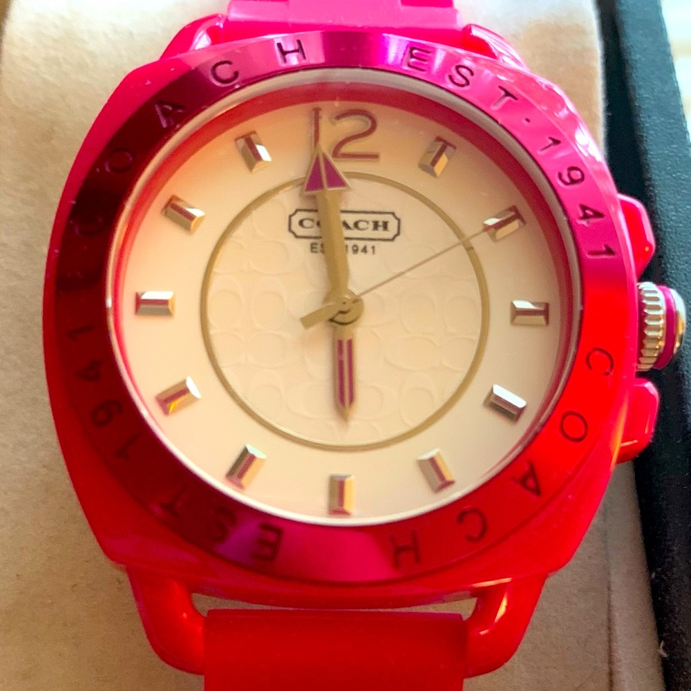 COACH “boyfriend” silicone watch womens